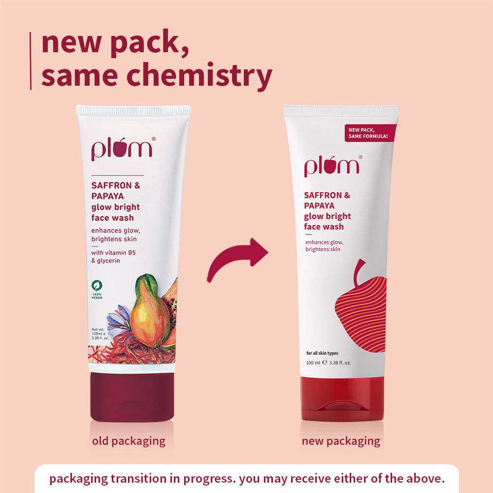 Plum Saffron & Papaya Glow Bright Face Wash | Enhances Glow | Brightens Skin | Gentle & Non-Drying, 100g x 2 Buy at Indicrest Image 11