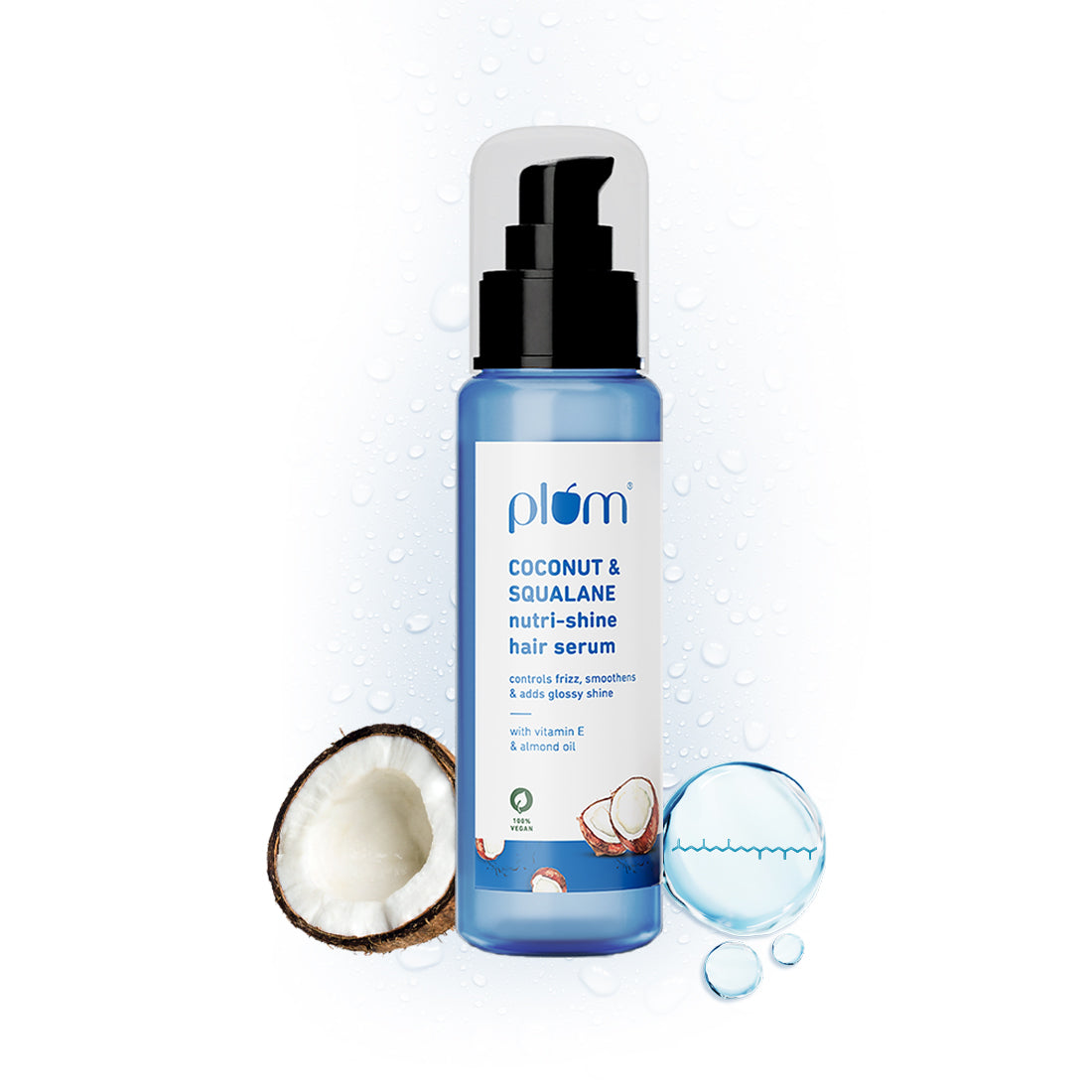 Plum Coconut & Squalane Hair Serum for Soft, Shiny Hair | 22X Shinier Hair In 1 Use | Reduces Frizz, 75ml Buy at Indicrest Image 2