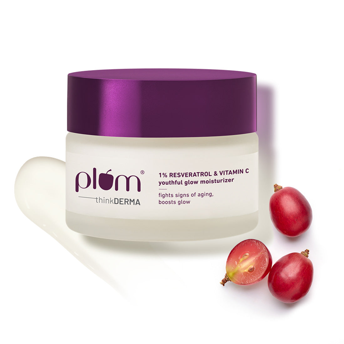 Plum 1% Resveratrol & Vitamin C Youthful Glow Moisturizer | Boosts Youthful Glow | Fades Dark Spots, 50g Buy at Indicrest