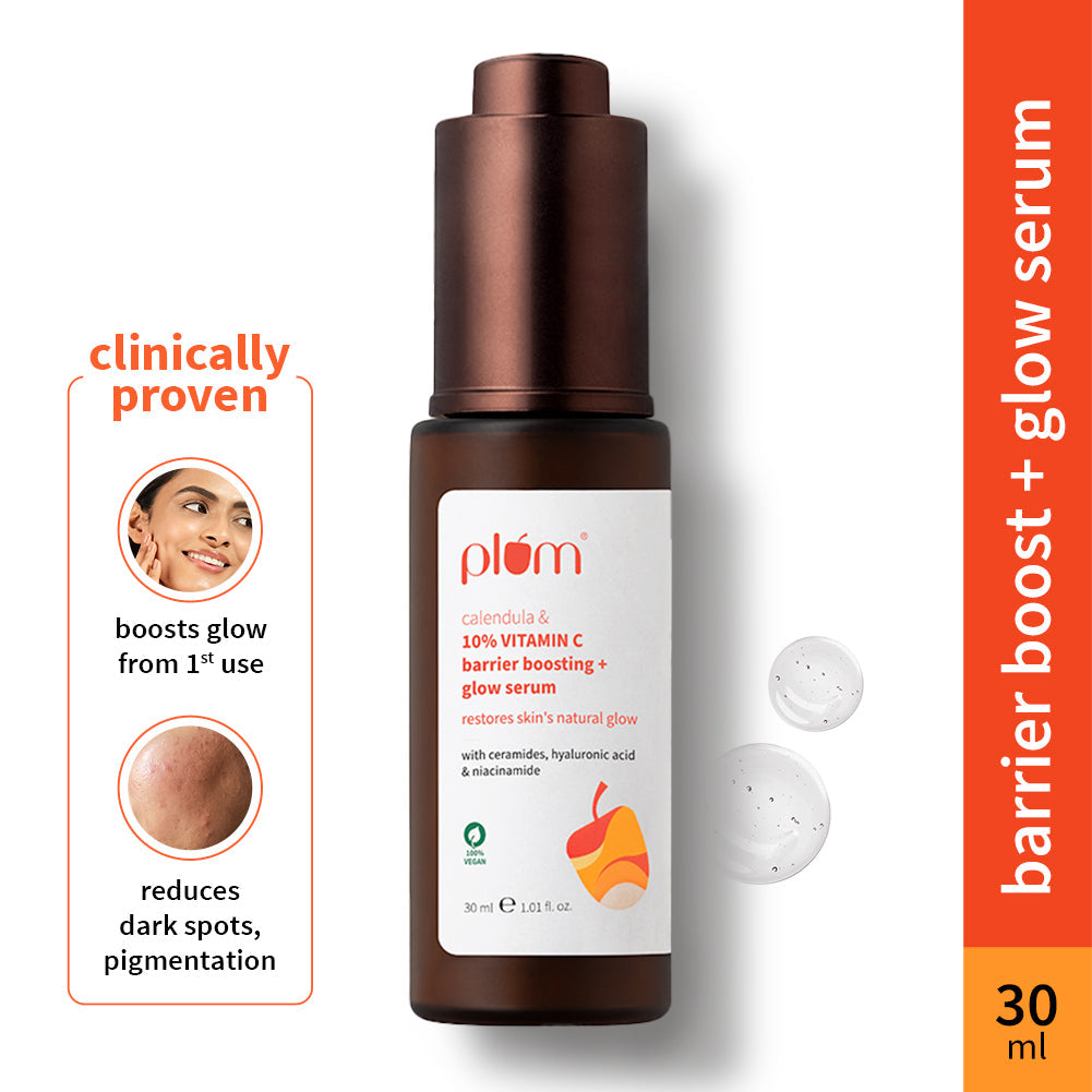 Plum 10% Vitamin C Barrier Boosting + Glow Serum with Calendula | Boosts Glow From 1st Use | Fades Dark Spots In 14 Days | Dermat-Tested, 30ml x 2 Buy at Indicrest Image 15