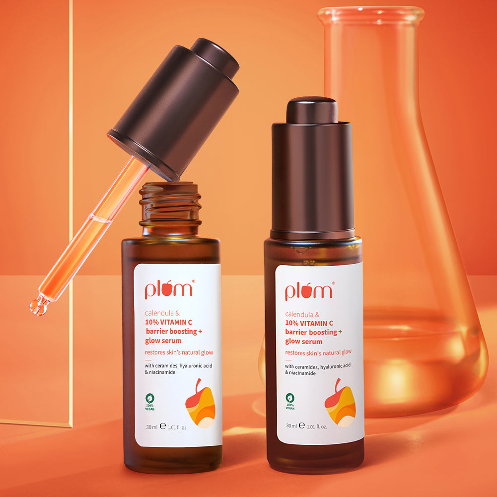 Plum 10% Vitamin C Barrier Boosting + Glow Serum with Calendula | Boosts Glow From 1st Use | Fades Dark Spots In 14 Days | Dermat-Tested, 30ml x 2 Buy at Indicrest Image 14