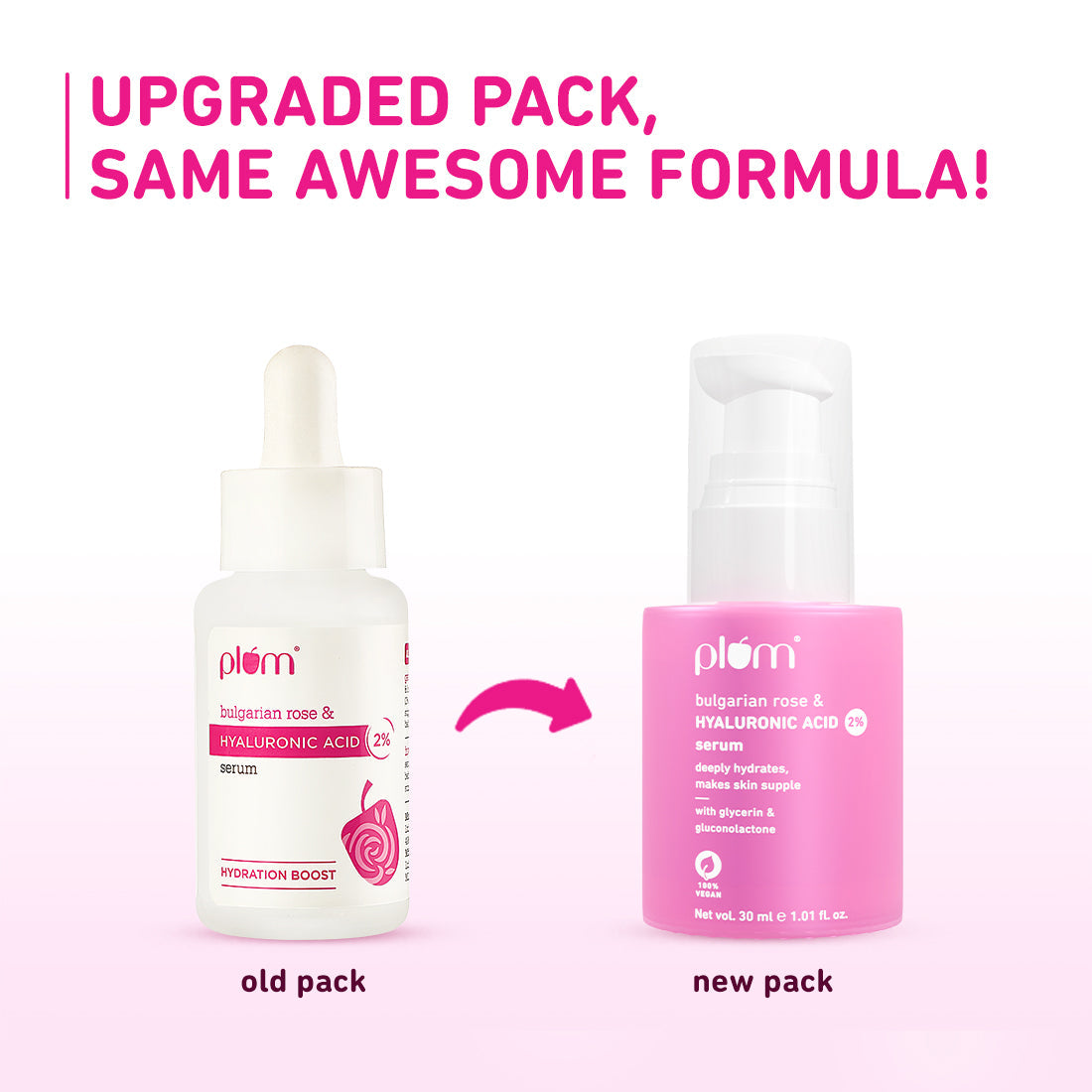 Plum 2% Hyaluronic Acid Serum for Face with Bulgarian Rose | Deeply Hydrates | Calms Inflammation | Plumps-Up Skin, 30ml Buy at Indicrest Image 2