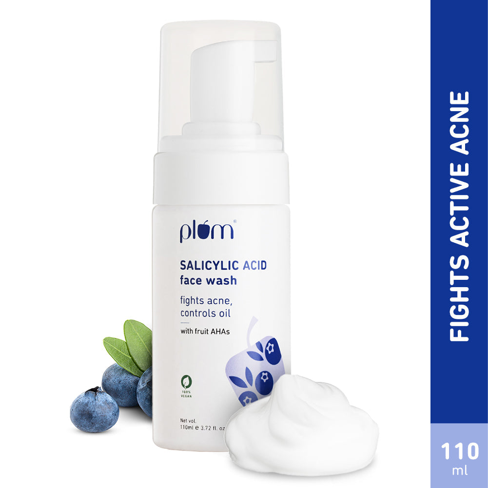 Plum 1% Encapsulated Salicylic Acid Foaming Face Wash for Acne | Fights Acne | Controls Oil | Smoothens Skin, 110ml Buy at Indicrest Image 2