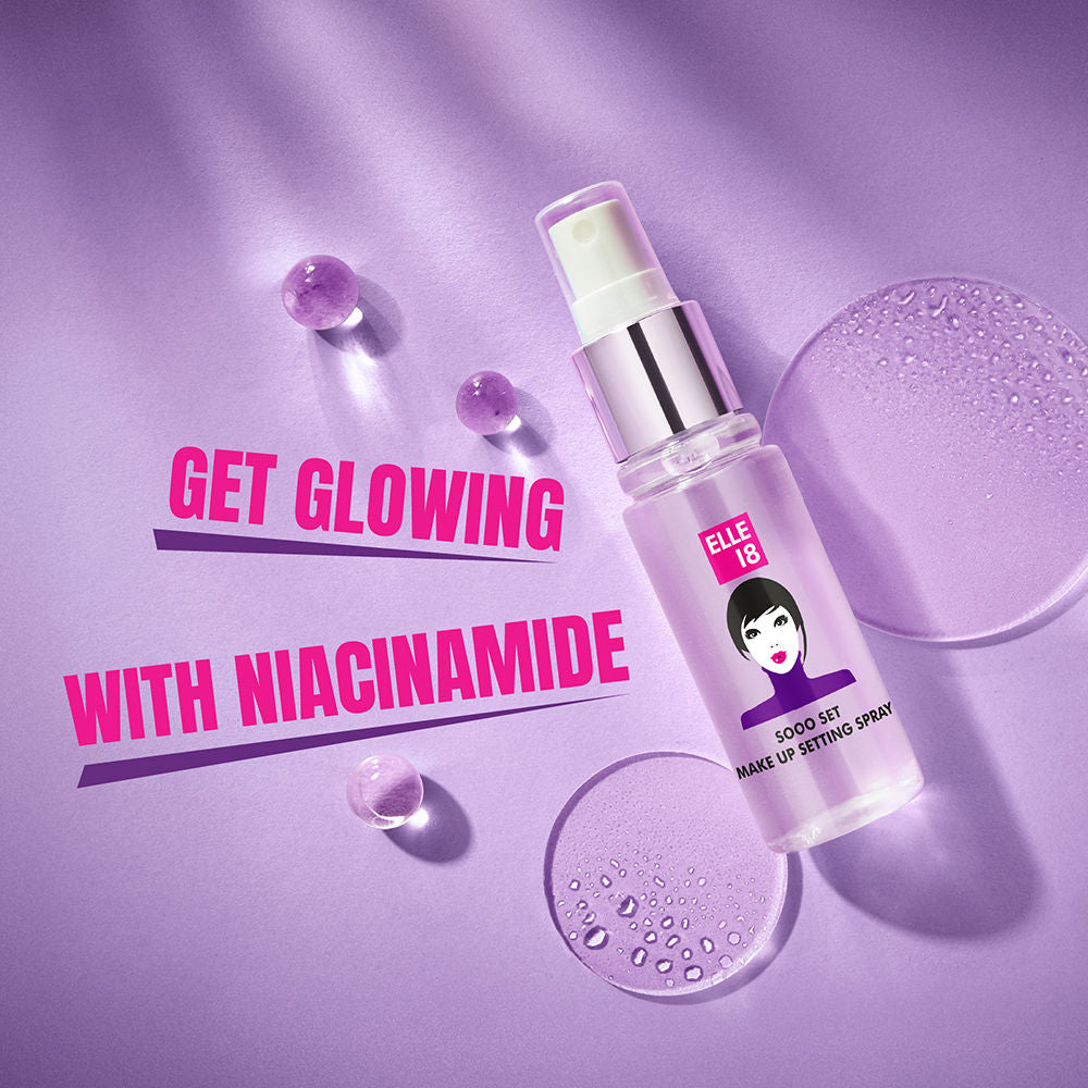 Elle 18 Hydrating Sooo Set Setting Spray With Niacimide For Moisturised Skin, 60ml Buy at Indicrest Image 3