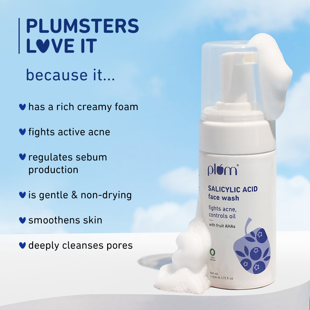 Plum 1% Encapsulated Salicylic Acid Foaming Face Wash for Acne | Fights Acne | Controls Oil | Smoothens Skin, 110ml Buy at Indicrest Image 14