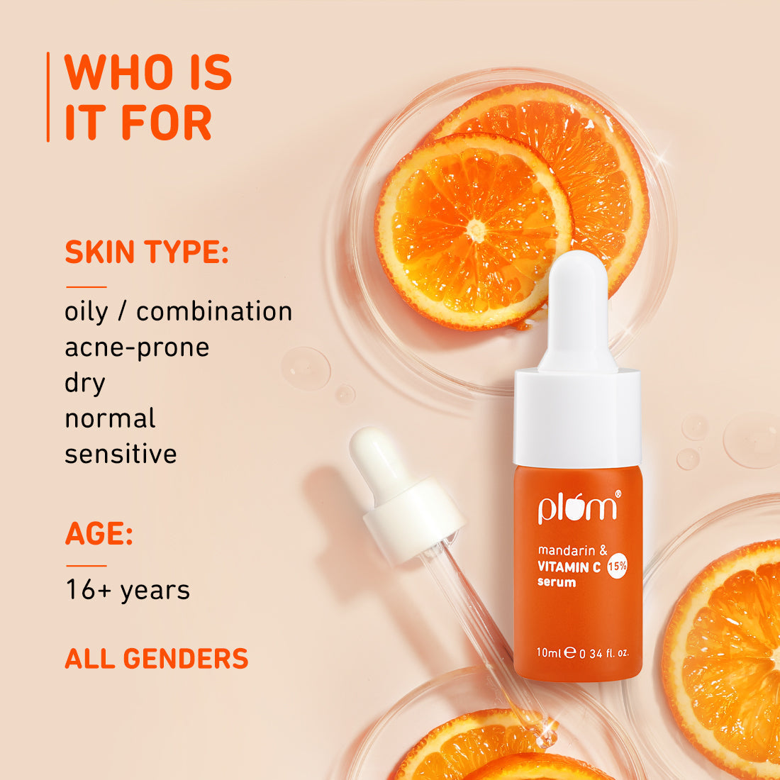 Plum 15% Vitamin C Face Serum with Mandarin (10ml) | Boosts Glow | Fades Dark Spots | Fights Hyperpigmentation, 10ml Buy at Indicrest Image 5
