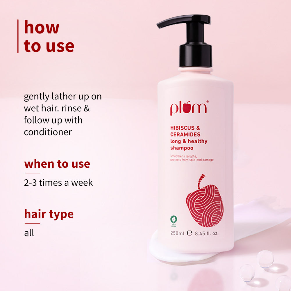 Plum Hibiscus & Ceramides Shampoo for Split Ends | Boosts Hair Growth | Prevents Split Ends, 250ml Buy at Indicrest Image 6