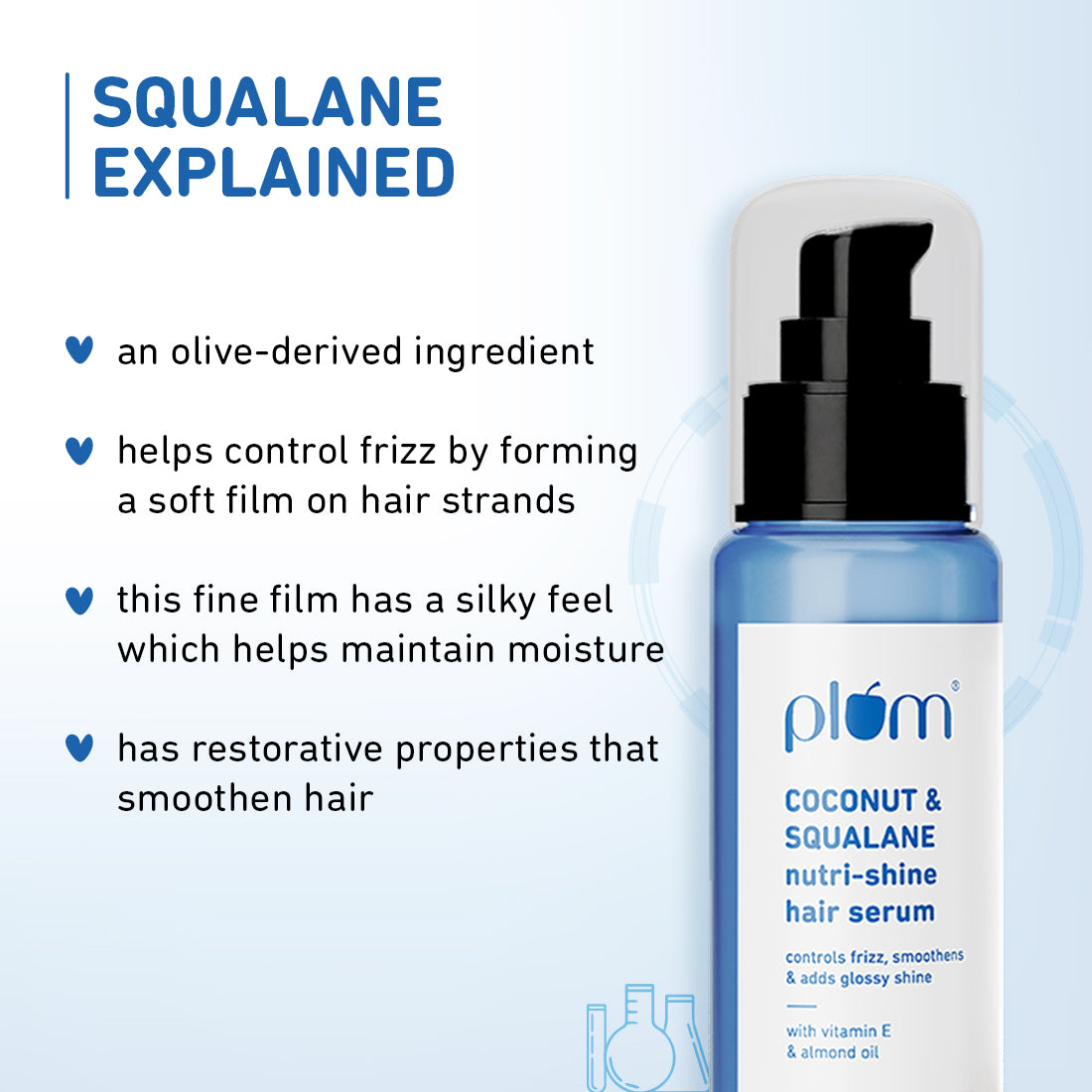 Plum Coconut & Squalane Hair Serum for Soft, Shiny Hair | 22X Shinier Hair In 1 Use | Reduces Frizz, 75ml Buy at Indicrest Image 6