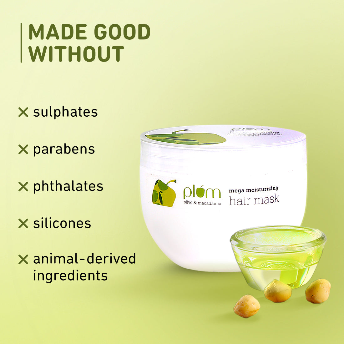 Plum Olive & Macadamia Mega Moisturizing Hair Mask | Repairs Damage | Smoothens Hair, 250g Buy at Indicrest Image 7