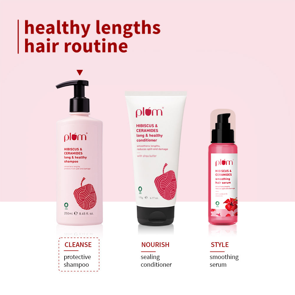 Plum Hibiscus & Ceramides Shampoo for Split Ends | Boosts Hair Growth | Prevents Split Ends, 250ml Buy at Indicrest Image 8