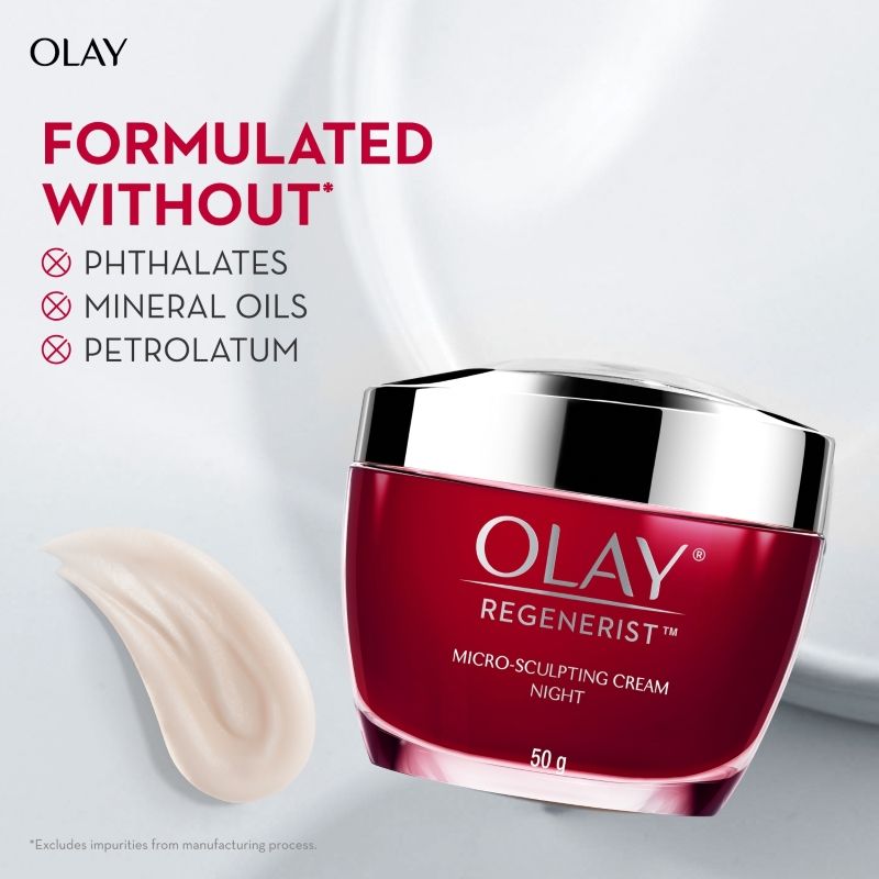 Olay Regenerist Micosculpting Night Cream For Plump Bouncy Skin With Hyaluronic Acid & Niacimide, 50g Buy at Indicrest Image 6