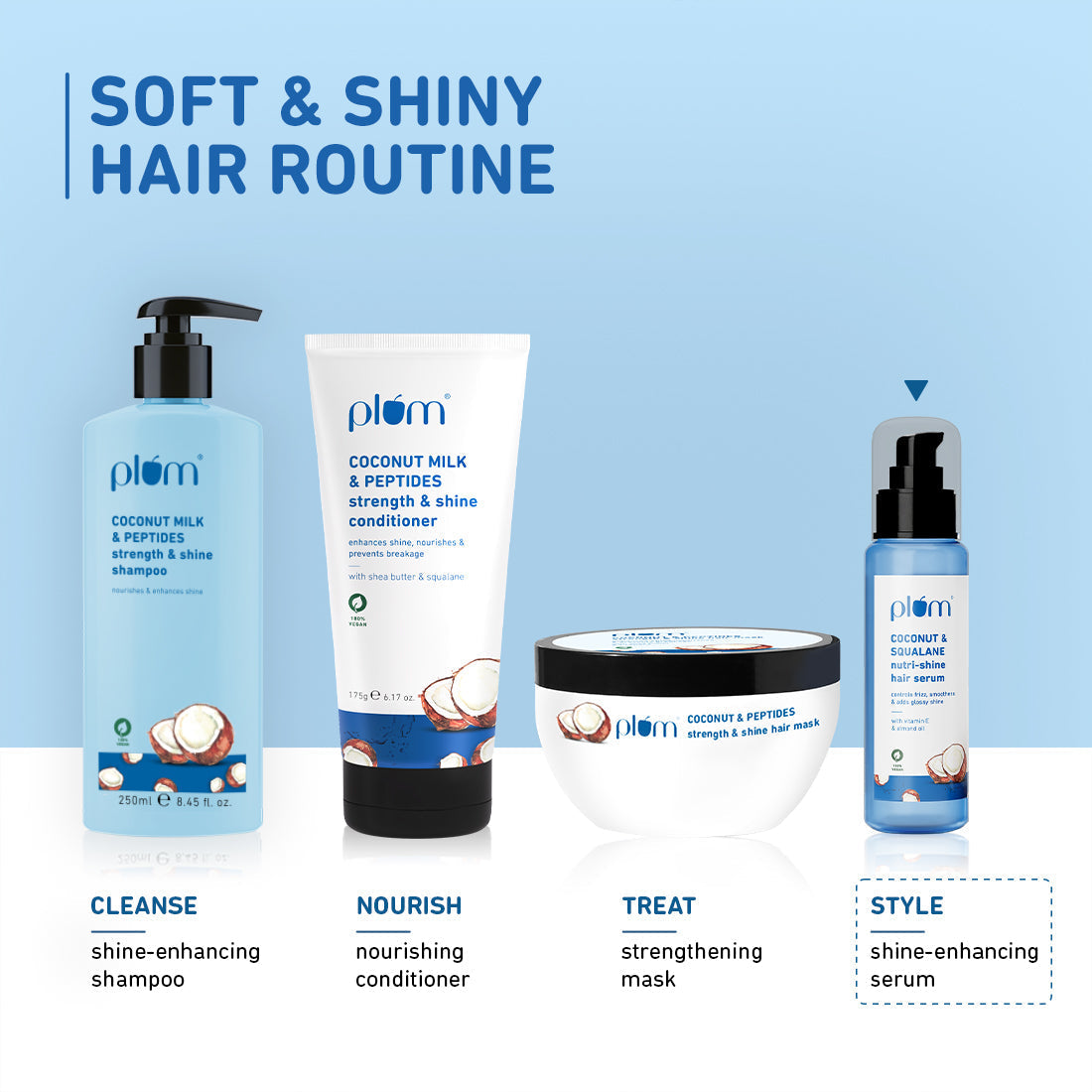 Plum Coconut & Squalane Hair Serum for Soft, Shiny Hair | 22X Shinier Hair In 1 Use | Reduces Frizz, 75ml Buy at Indicrest Image 10