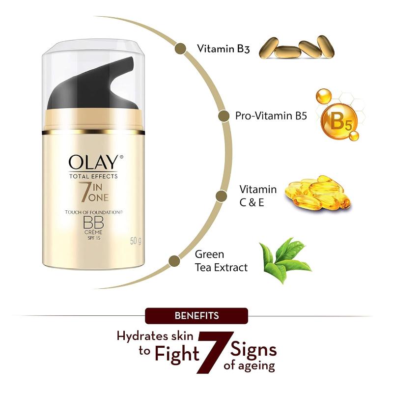 Olay Total Effects BB Cream With SPF15, Fights 7 Signs of Ageing With Niacimide, 50g Buy at Indicrest Image 6