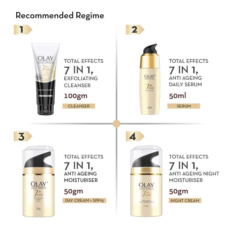 Olay Total Effects Day Cream,Gentle With SPF 15 For Sensitive Skin, Fights 7 Signs of Ageing, 50g Buy at Indicrest Image 8