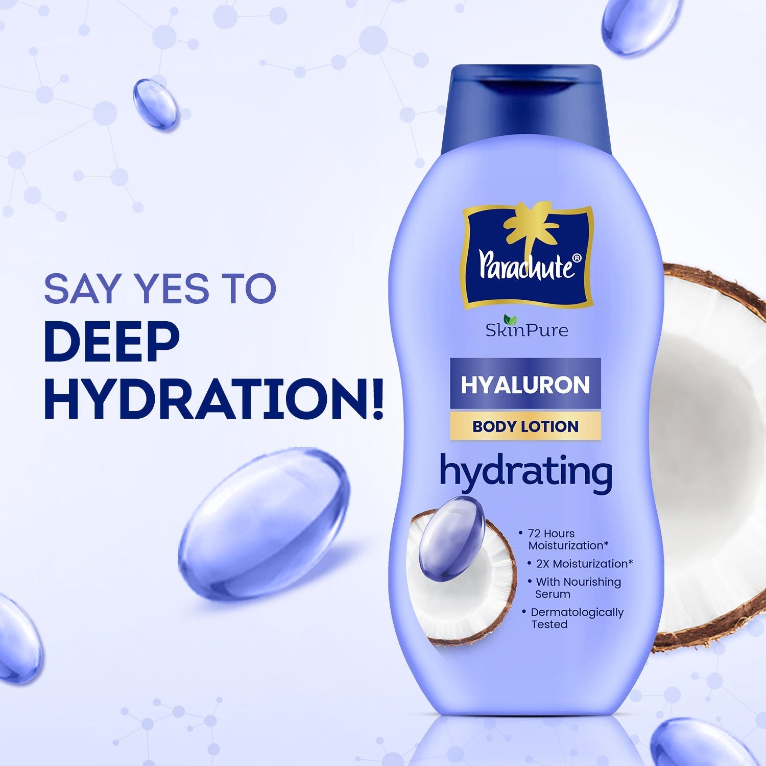Parachute SkinPure Hyaluron Body Lotion With Virgin Coconut Oil, 400ml Buy at Indicrest Image 2