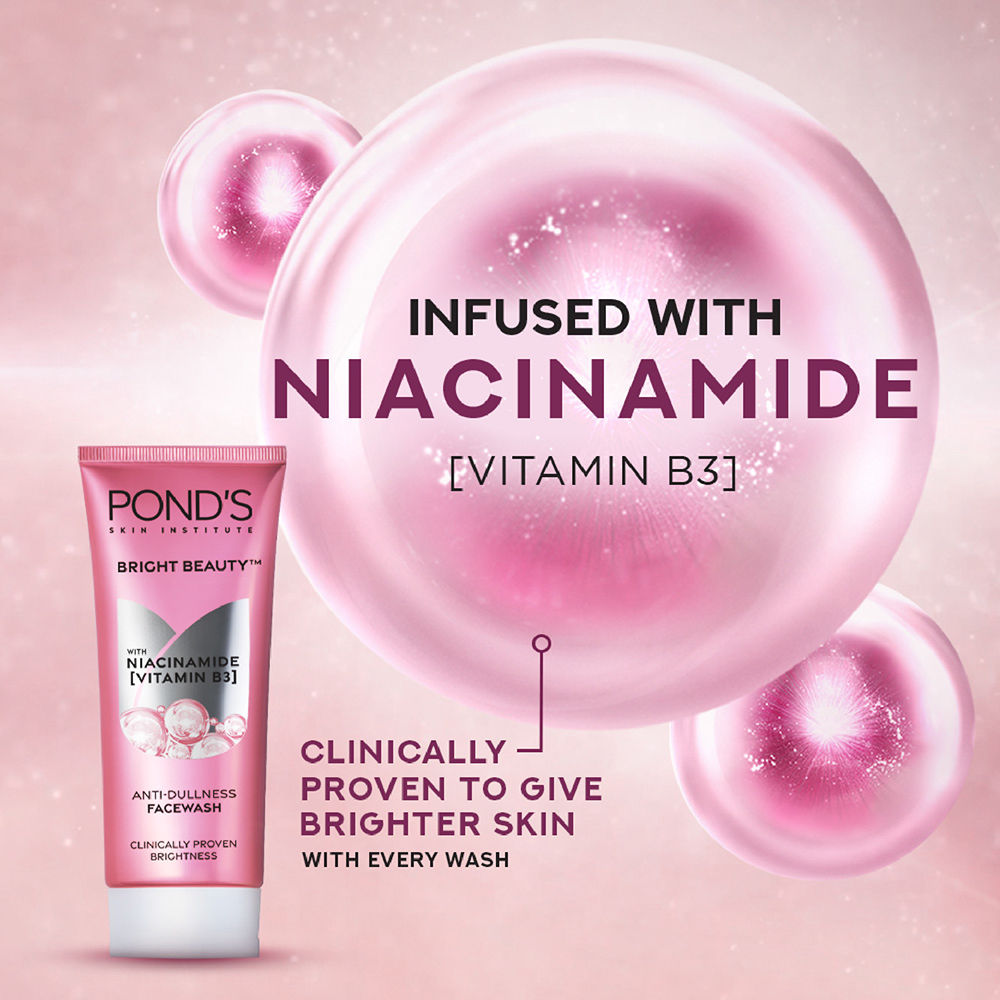 Pond’s Bright Beauty Facewash with Niacinamide, For Glass Skin-like Shine, 150g Buy at Indicrest Image 3