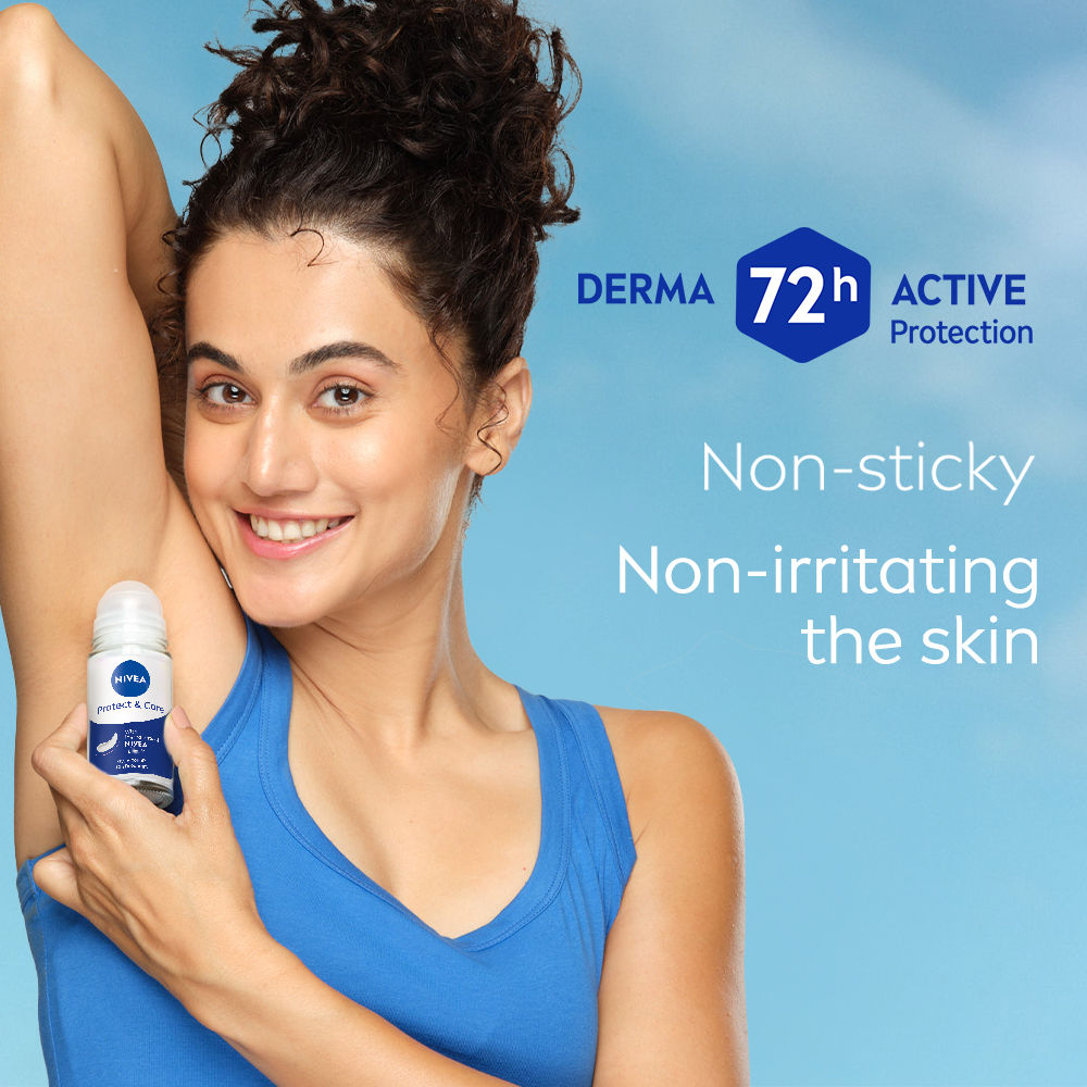 Nivea Women Deodorant Roll On Protect & Care Non-Irritating & 72H Protection, 50ml Buy at Indicrest Image 5