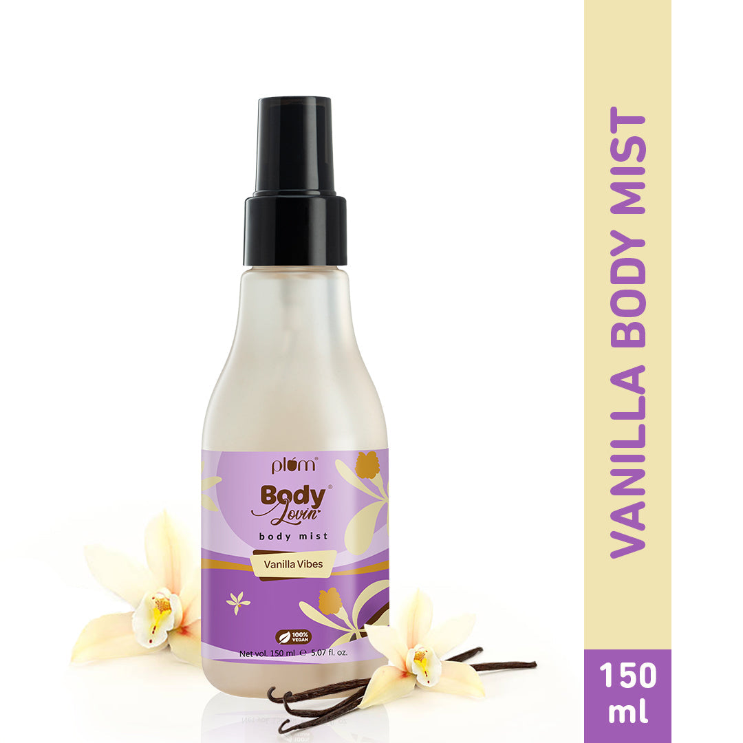 Plum Vanilla Vibes Body Mist by Plum BodyLovin' | Long Lasting | Travel-Friendly | Warm Vanilla Fragrance | Perfume Body Spray, 150ml Buy at Indicrest Image 2