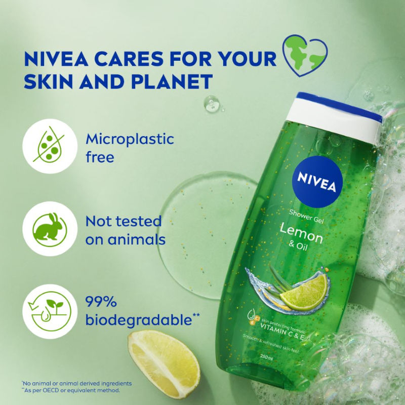 Nivea Lemon & care oil Body wash for long-lasting freshness, 125ml Buy at Indicrest Image 8