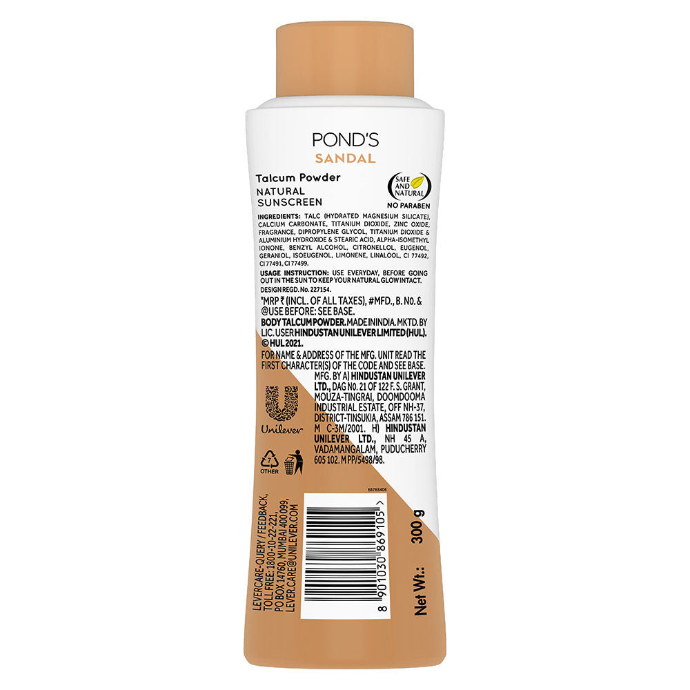 Pond’s Sandal Radiance Talcum Powder Natural Sunscreen, 300g Buy at Indicrest Image 7