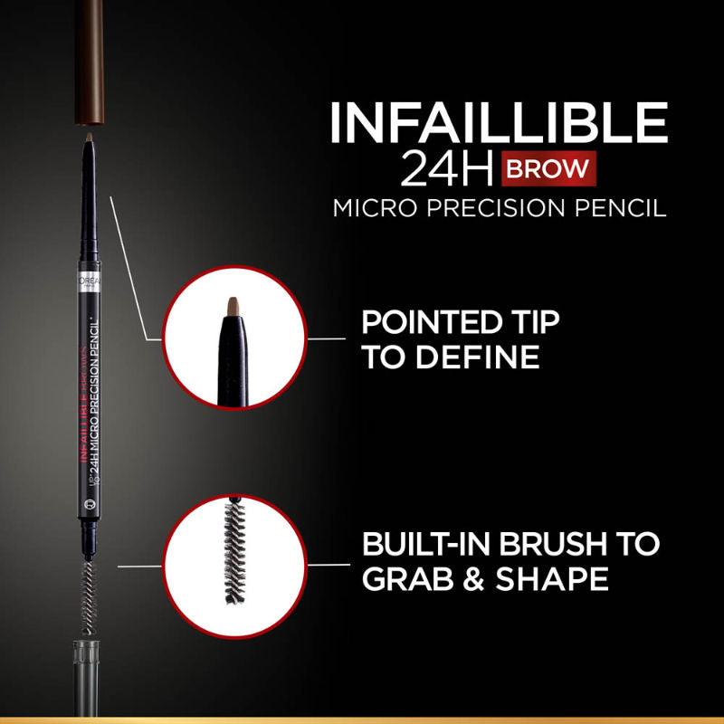 L'Oreal Paris Infallible Brows Upto 24H Micro Precision Pencil - 1.0 Ebony, 1g Buy at Indicrest Image 3