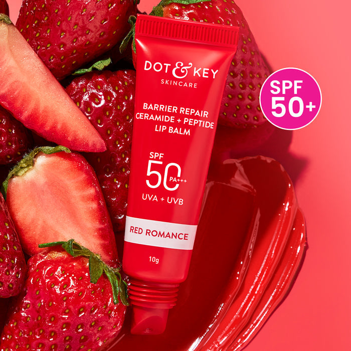 Dot & Key Ceramide + Peptide Lip Balm SPF 50 PA+++, Red Romance Buy at Indicrest
