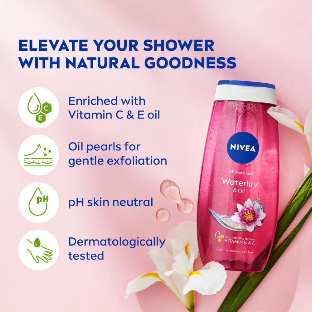 Nivea Waterlily & care oil Body wash for long-lasting freshness, 250ml Buy at Indicrest Image 7