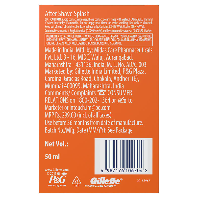 Gillette Pro After Shave Splash Icy Cool, 50ml Buy at Indicrest Image 7