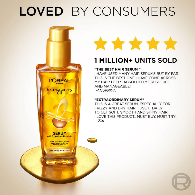 L'Oreal Paris Extraordinary Oil Hair Serum, Anti-Frizz Serum With UV Protection, 100ml Buy at Indicrest Image 12