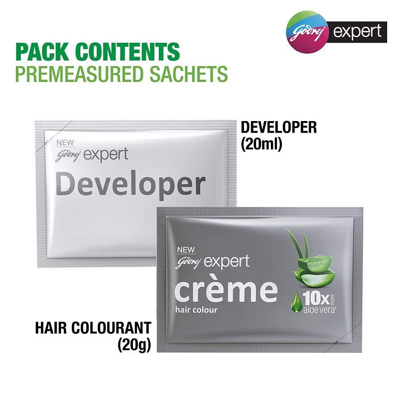 Godrej Expert Creme Hair Colour - Natural Black (Pack of 4), 80g+80ml Buy at Indicrest Image 4