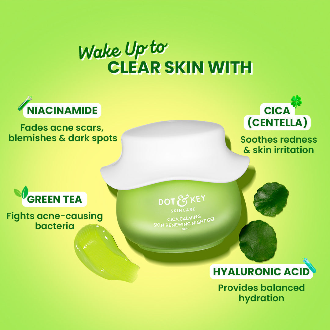 Dot & Key Cica Calming Night Gel (Niacinamide + Green Tea) 60ml Buy at Indicrest Image 3