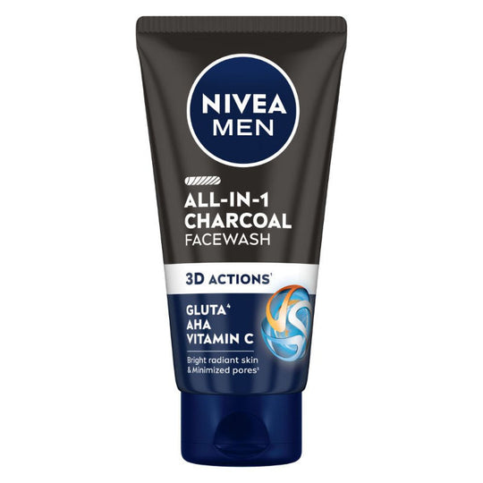 Nivea MEN Face Wash, All in 1 Charcoal, to Detoxify & Refresh Skin with 10x Vitamin C Effect, 50g Buy at Indicrest