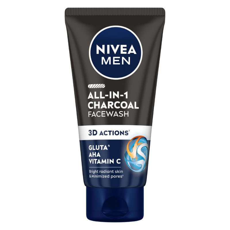 Nivea MEN Face Wash, All in 1 Charcoal, to Detoxify & Refresh Skin with 10x Vitamin C Effect, 50g Buy at Indicrest