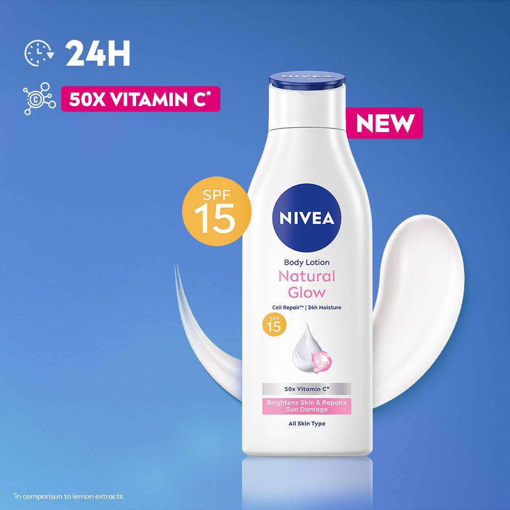 Nivea Cell Repair 50X Vit C Sunscreen Natural Glow Body Lotion Reduces Tan, Brightens -Uva & Uvb, 200ml Buy at Indicrest Image 3