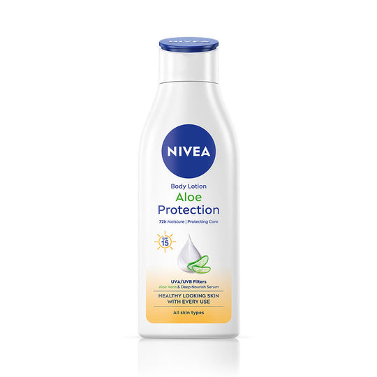 Nivea Sunscreen lotion with SPF 15 & ALOEVERA- 5 in 1 COMPLETE CARE for 48H Moisturization, 200ml Buy at Indicrest
