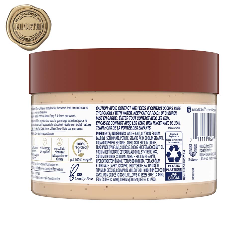 Dove Exfoliating Body Polish Scrub - Brown Sugar & Coconut Butter, 298g Buy at Indicrest Image 3