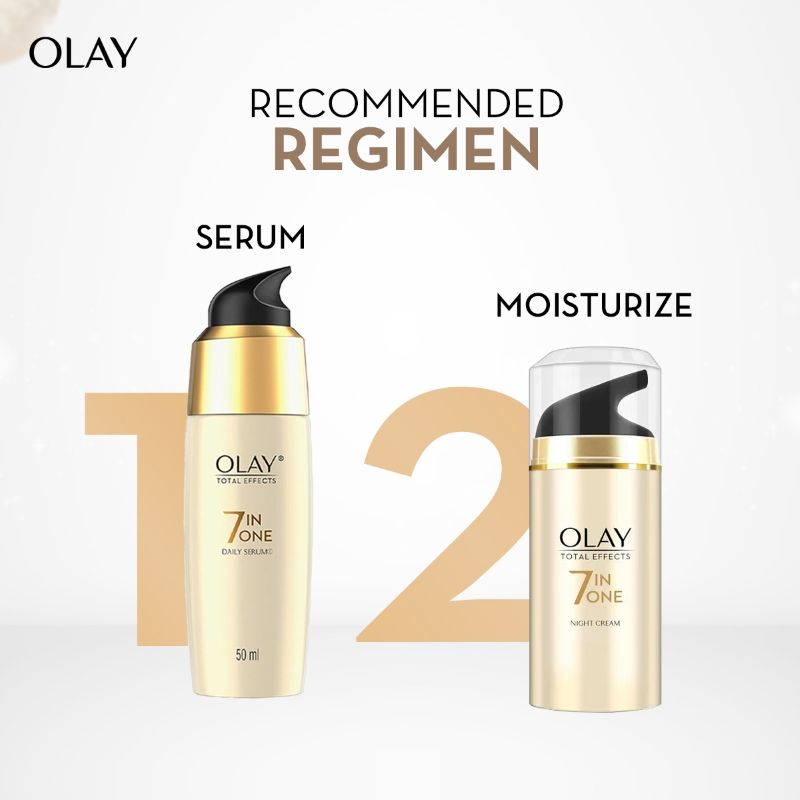 Olay Total Effects Night Cream, Fights 7 Signs Of Ageing With Niacimide And Green Tea Extracts, 20g Buy at Indicrest Image 7