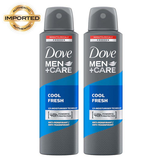 Dove Men+Care Cool Fresh Dry Spray Antiperspirant Deodorant (Pack of 2), 150ml Each Buy at Indicrest