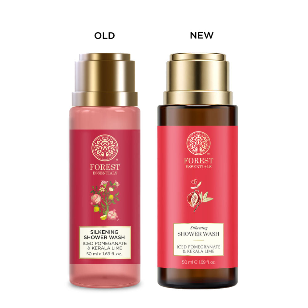 Forest Essentials Silkening Shower Wash Pomegranate Kerala Lime - Ayurvedic Body Wash Sulphate Free, 50ml