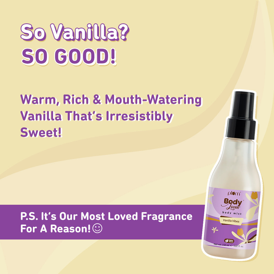 Plum Vanilla Vibes Body Mist by Plum BodyLovin' | Long Lasting | Travel-Friendly | Warm Vanilla Fragrance | Perfume Body Spray, 150ml Buy at Indicrest Image 5