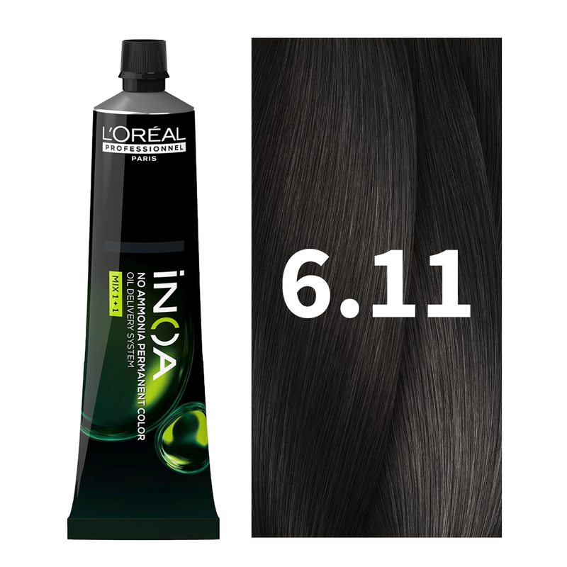 L'Oreal Professionnel Paris iNOA - 6.11 (Dark Iridescent Golden Blonde) - Ammonia Free Permanent Hair Colour - Mix 1:1 - (60g) Buy at Indicrest