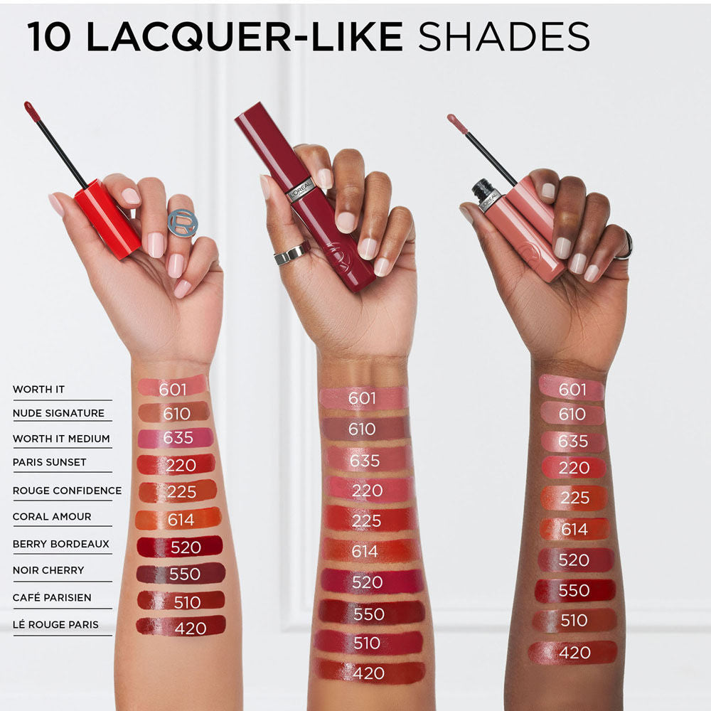 L'Oreal Paris Infallible Laque Resistance Liquid Lipstick, 16H Lacquer Shine - 635 Worth It Medium, 4ml Buy at Indicrest Image 12