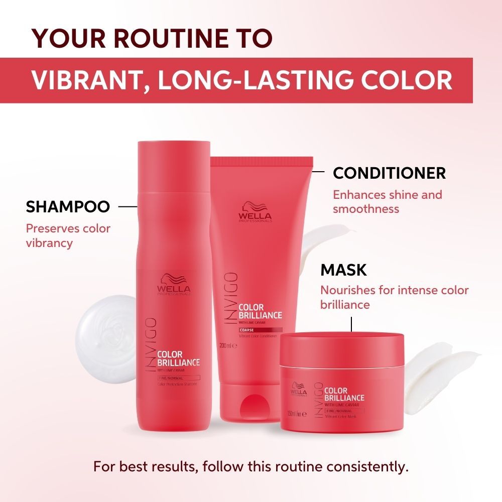 Wella Professionals Invigo Color Brilliance Shampoo With Lime Caviar, 250ml Buy at Indicrest Image 7