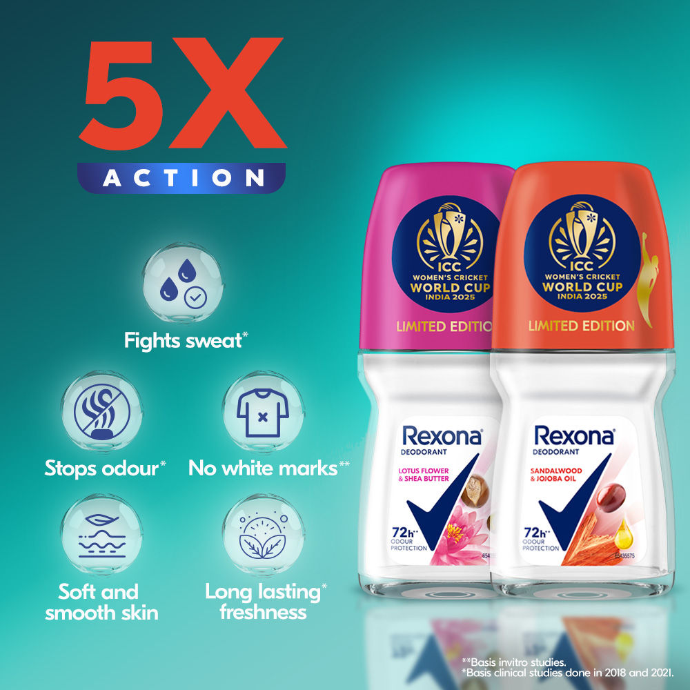 Rexona Lotus Flower & Shea Butter And Sandalwood & Jojoba Oil Antiperspirant Roll-On (Pack of 2) Buy at Indicrest Image 5