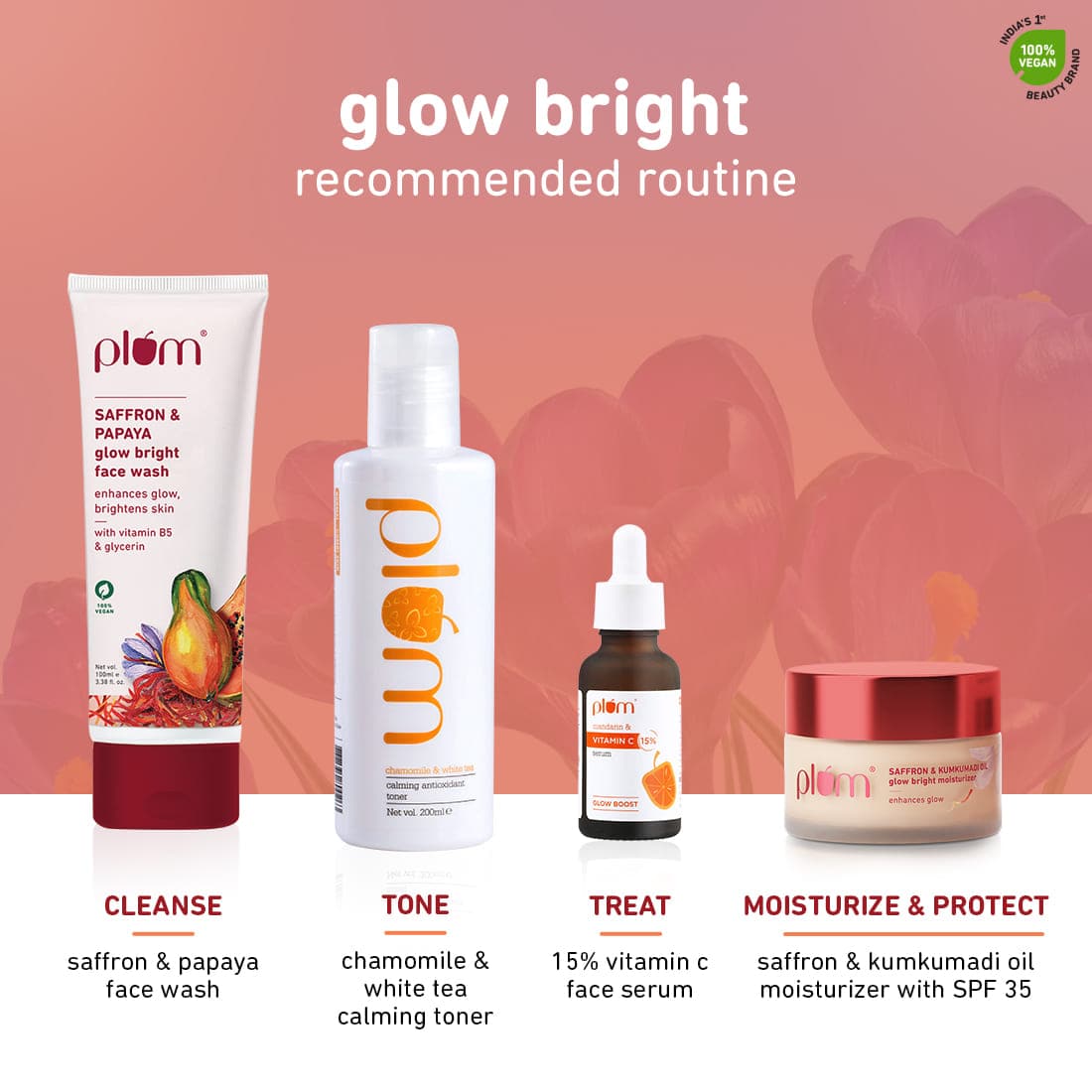 Plum Saffron & Kumkumadi Oil Glow Bright Moisturizer with SPF 35 | Enhances Glow | Brightens Skin, 50g Buy at Indicrest Image 7