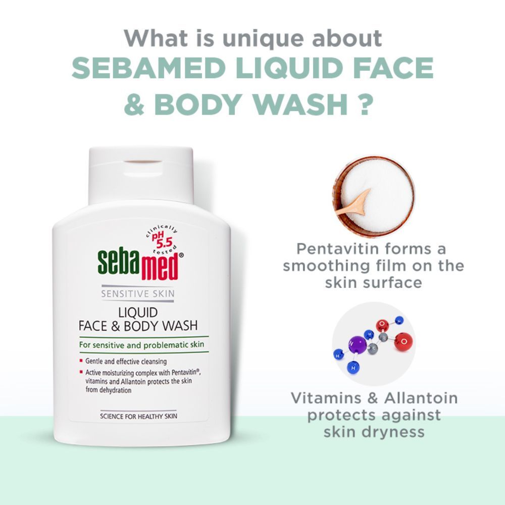 Sebamed Liquid Face & Body Wash, PH 5.5, Soap Free, Sensitive Skin, Active Moisturising Complex, 200ml Buy at Indicrest Image 4