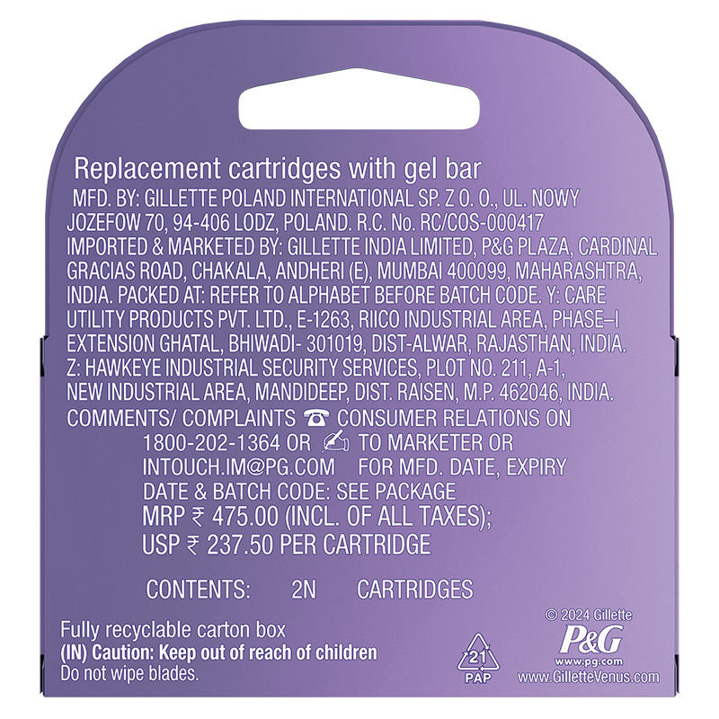 Gillette Venus Comfortglide Razor Blades - 2 Pieces Buy at Indicrest Image 8