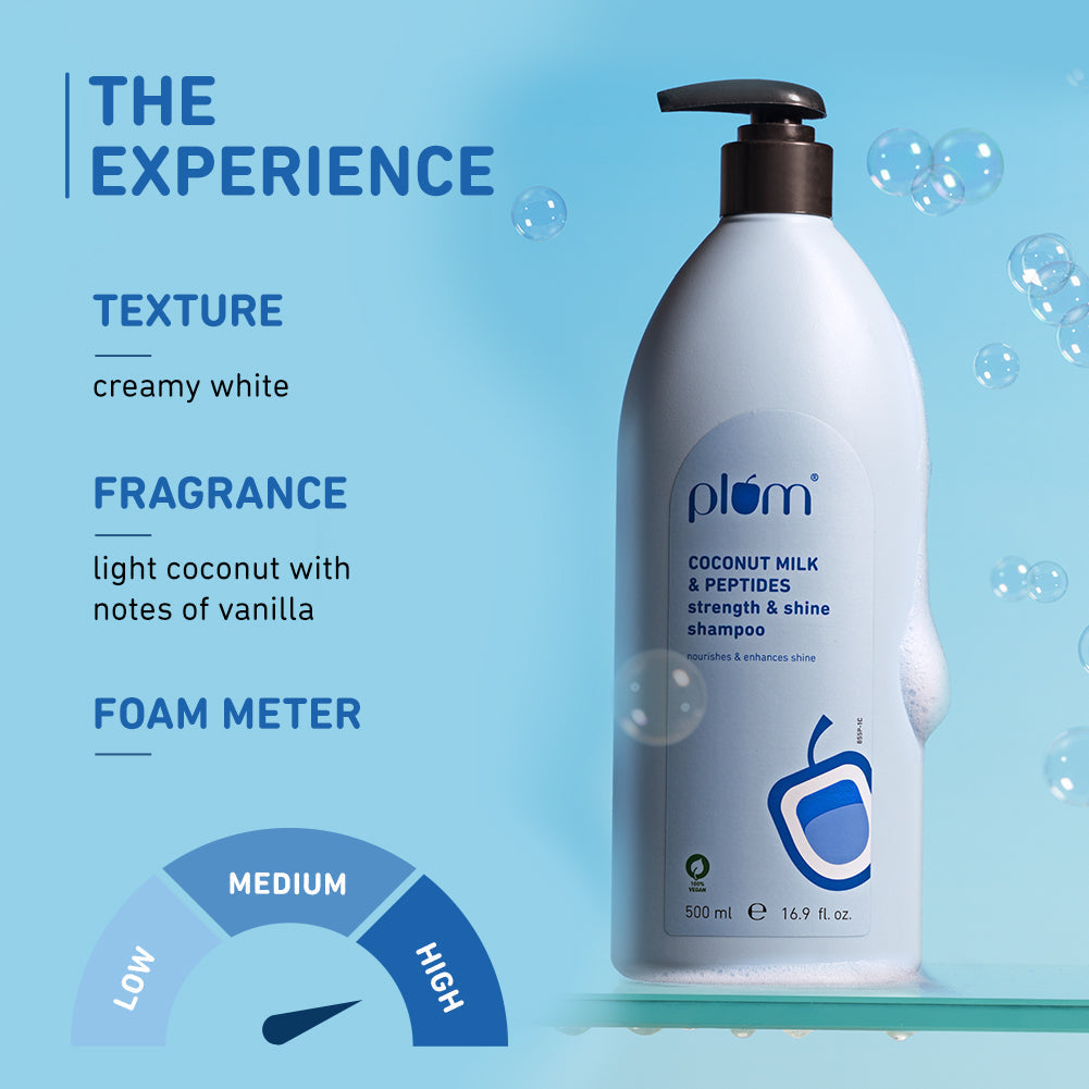 Plum Coconut Milk & Peptides Shampoo | Softens Strands | Nourishes Hair, 500ml Buy at Indicrest Image 7