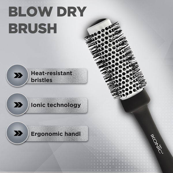 Ikonic Professional Blow Dry Hair Brush, Black, BDB-32 Buy at Indicrest Image 2