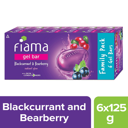 Fiama Blackcurrant & Bearberry Gel Bar for Radiant Glowing & Hydrating Skin (Pack of 6 Soaps), 750g Buy at Indicrest